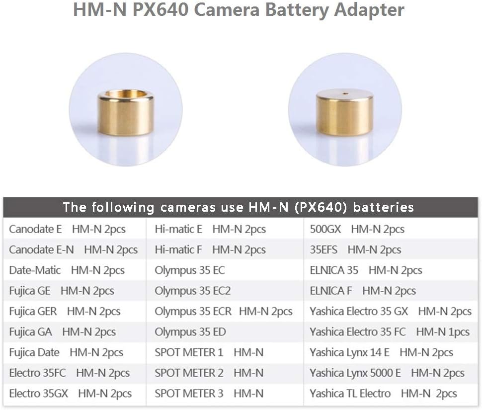 BAQI PX640 HM-N Camera Battery Adapter Converter - Compatible with Vintage Film Cameras - Copper Finish