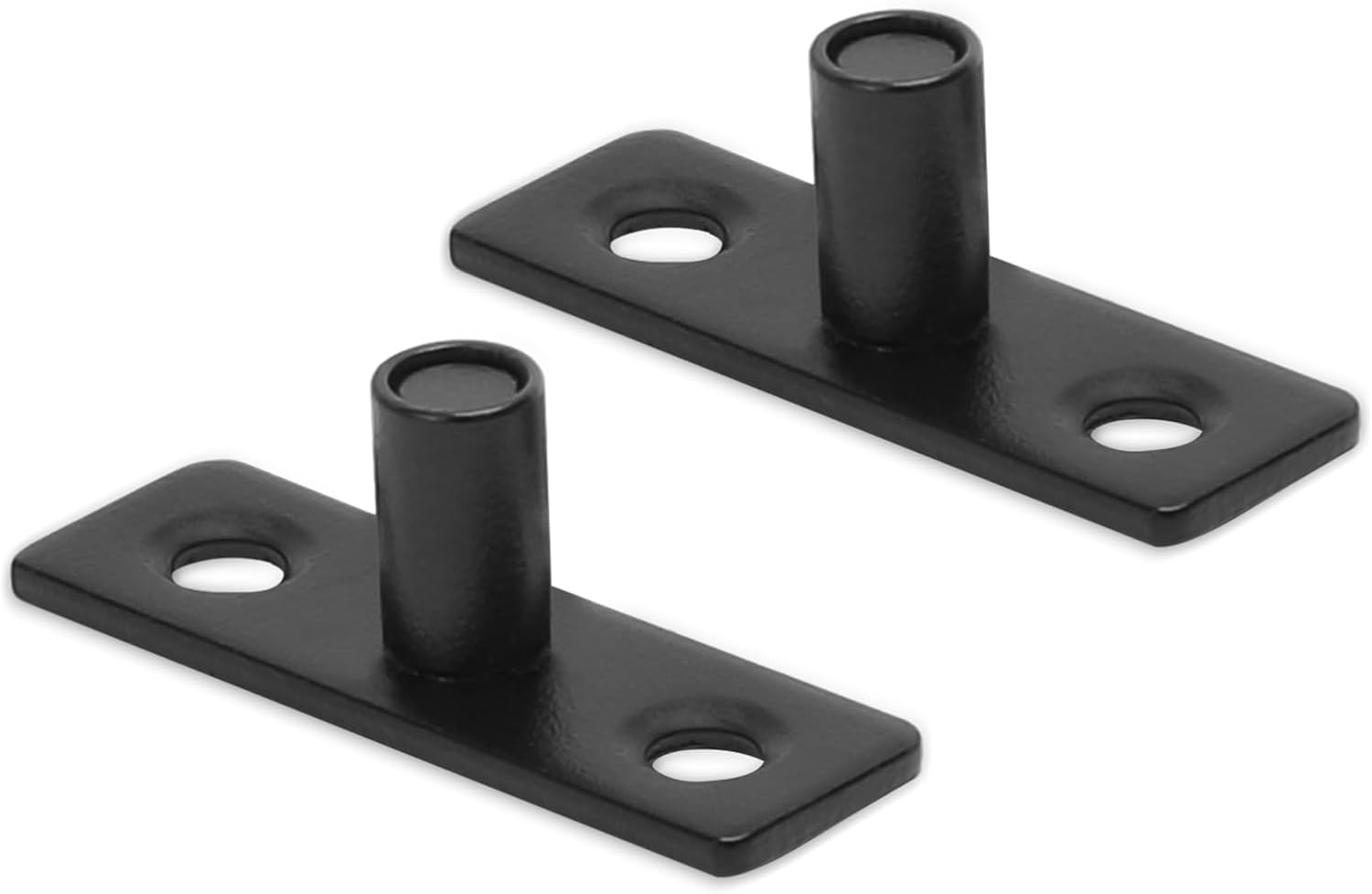 Barn Door Floor Guide Set of 2, T Shape Sliding Door Roller Guides, Matte Black Bottom Mount Floor Guide for Barn Doors