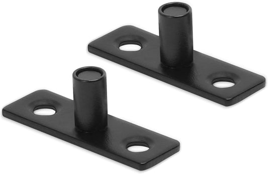 Barn Door Floor Guide Set of 2, T Shape Sliding Door Roller Guides, Matte Black Bottom Mount Floor Guide for Barn Doors