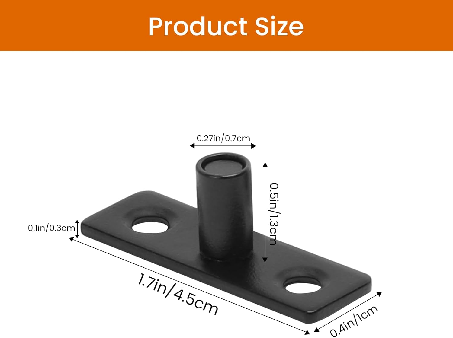 Barn Door Floor Guide Set of 2, T Shape Sliding Door Roller Guides, Matte Black Bottom Mount Floor Guide for Barn Doors