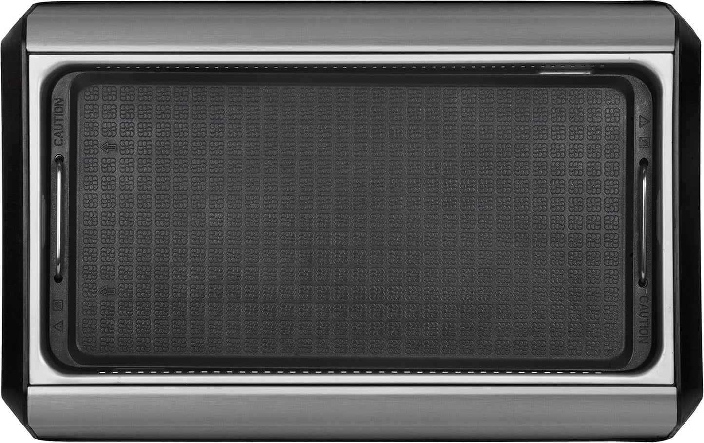 Baumann Living Indoor Smokeless Grill 1500W with Smart LED Touch Screen and Tempered Glass Lid - 2 Ceramic Nonstick Plates - Stainless Steel Design