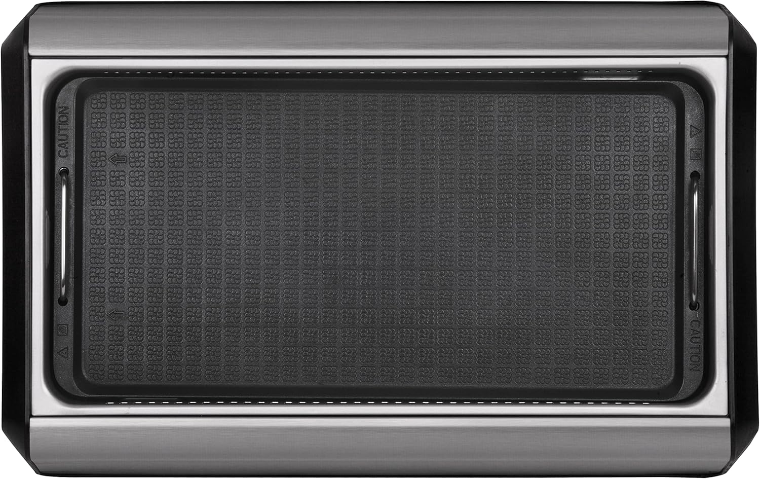 Baumann Living Indoor Smokeless Grill 1500W with Smart LED Touch Screen and Tempered Glass Lid - 2 Ceramic Nonstick Plates - Stainless Steel Design