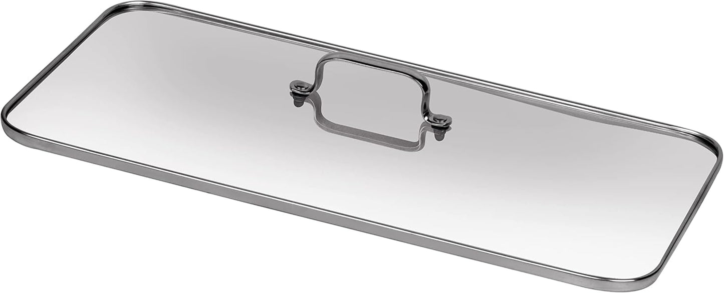 Baumann Living Indoor Smokeless Grill 1500W with Smart LED Touch Screen and Tempered Glass Lid - 2 Ceramic Nonstick Plates - Stainless Steel Design