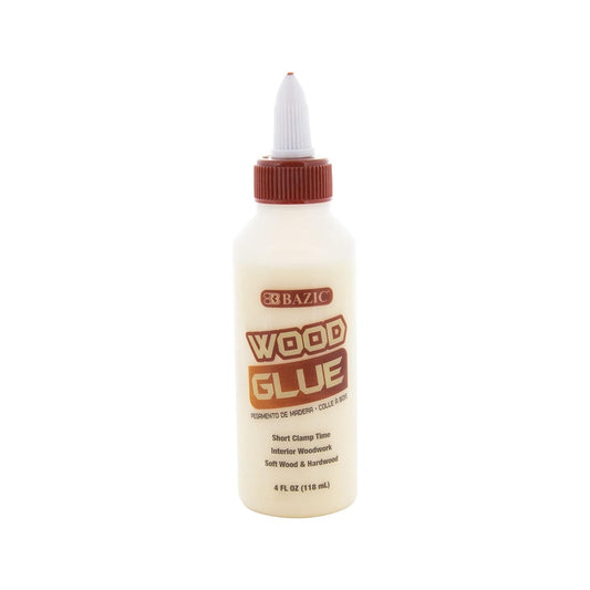 BAZIC Wood Glue 4 Oz. - Natural Color Super Strong Bond Adhesive for Home Improvement Woodwork - Softwood & Hardwood - 1-Pack