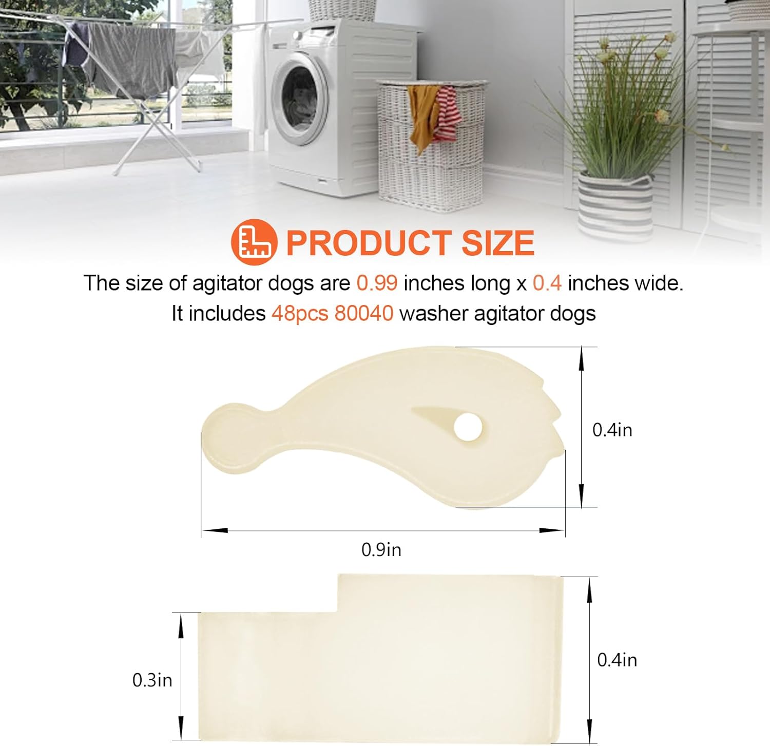 Beaquicy 80040 Washer Agitator Dogs Kit - 20-Pack Replacement for Whirlpool Kenmore Washing Machine