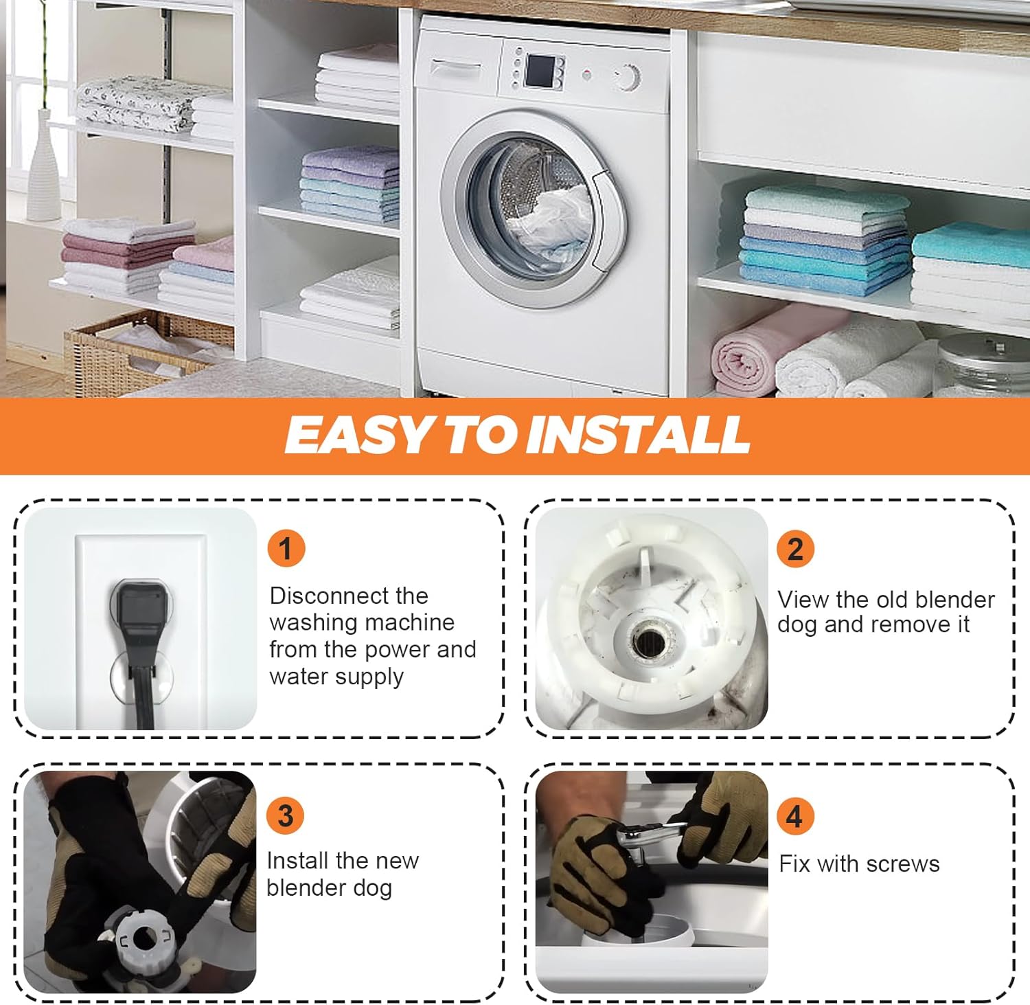 Beaquicy 80040 Washer Agitator Dogs Kit - 20-Pack Replacement for Whirlpool Kenmore Washing Machine