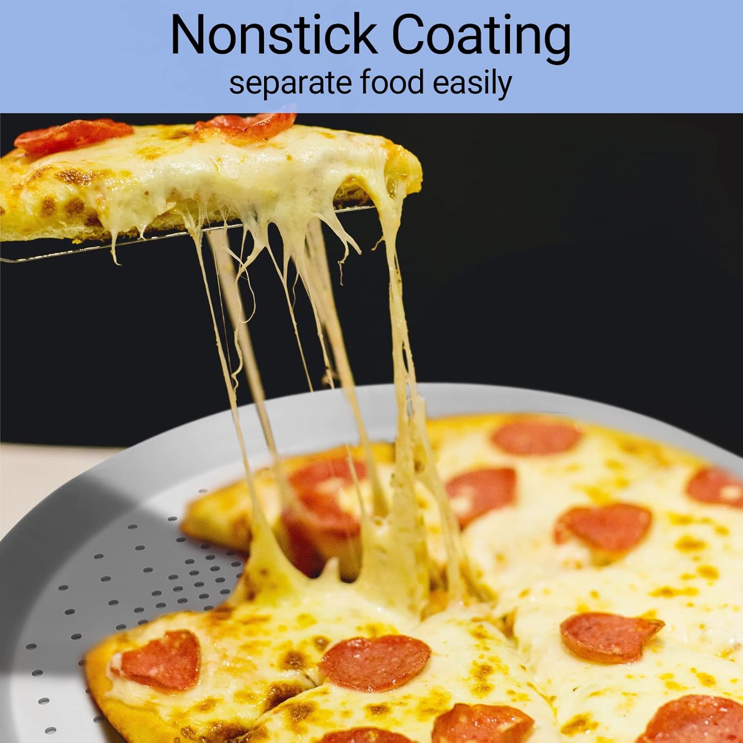 Beasea 10 Inch Pizza Pan with Holes - Heavy Duty Aluminum Alloy Pizza Crisper Tray for Oven Baking in Home Restaurant Kitchen