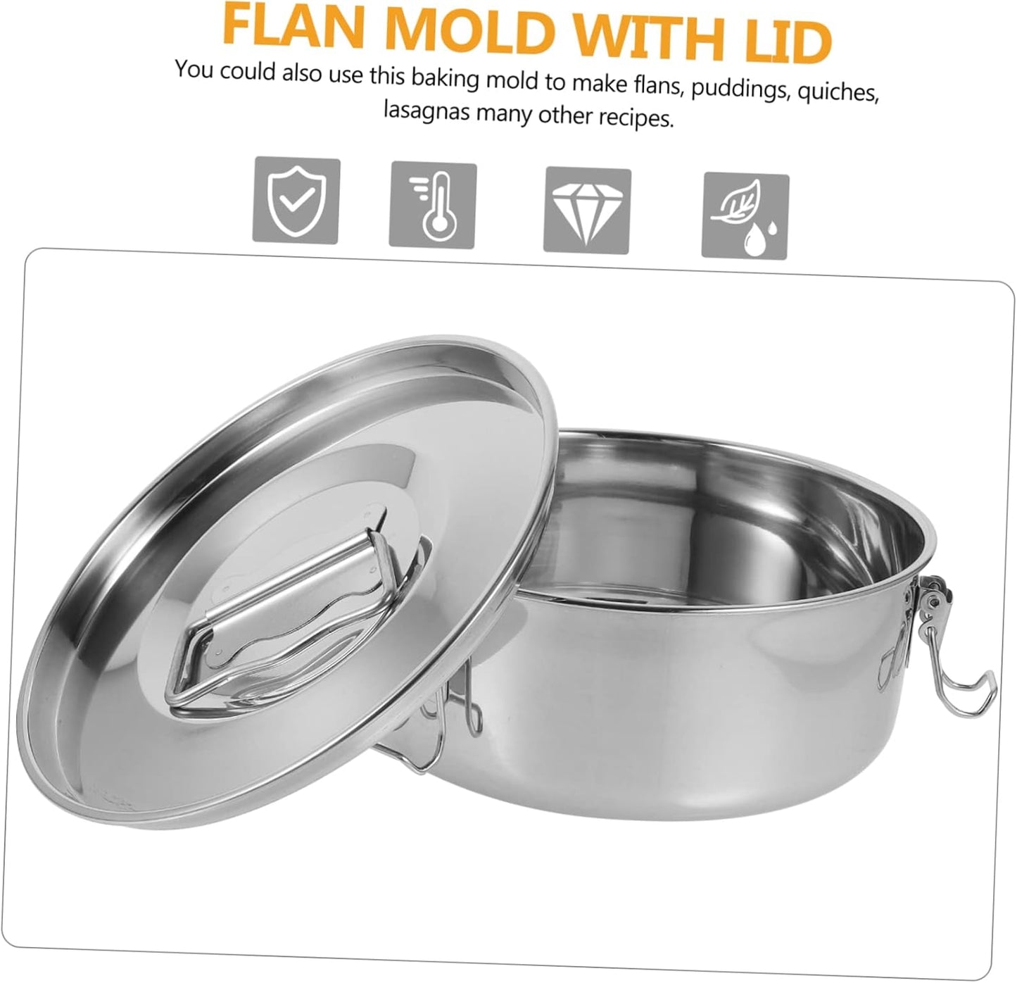 BEBEMOKO 3-Piece Stainless Steel Flan Mold Set for Baking, Pasta, and Steaming Pot Cooking