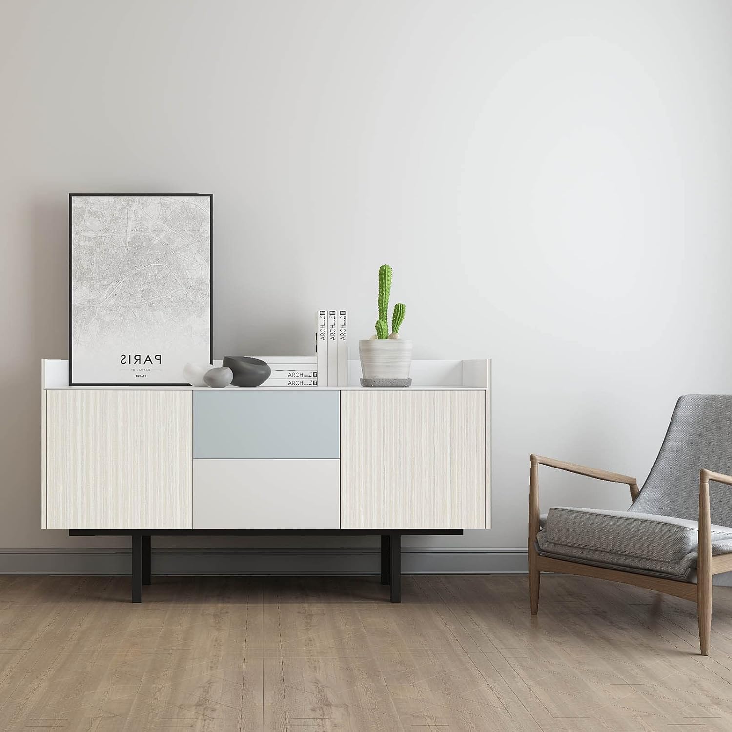 Beige Linen Grasscloth Peel and Stick Wallpaper 17.71”×276.2” - Self-Adhesive Textured Vinyl Film for Furniture and Walls