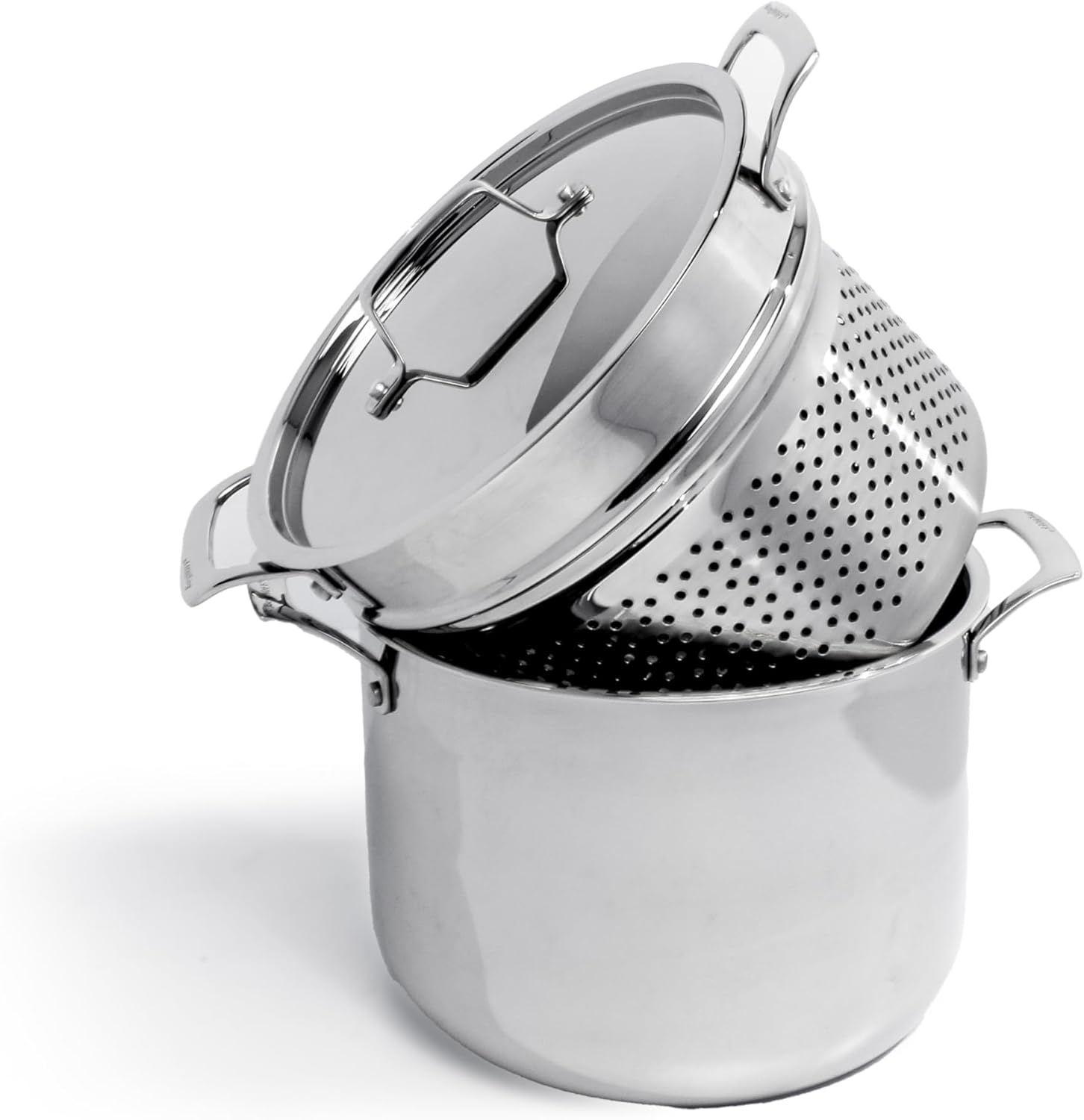 BergHOFF Professional Tri-ply Stainless Steel Cookware Set - 13Pc with Matching Lid, Safe Grip Handle, Induction Cooktop, Measurement Markings, Fast & Even Heat, Oven/Dishwasher Safe