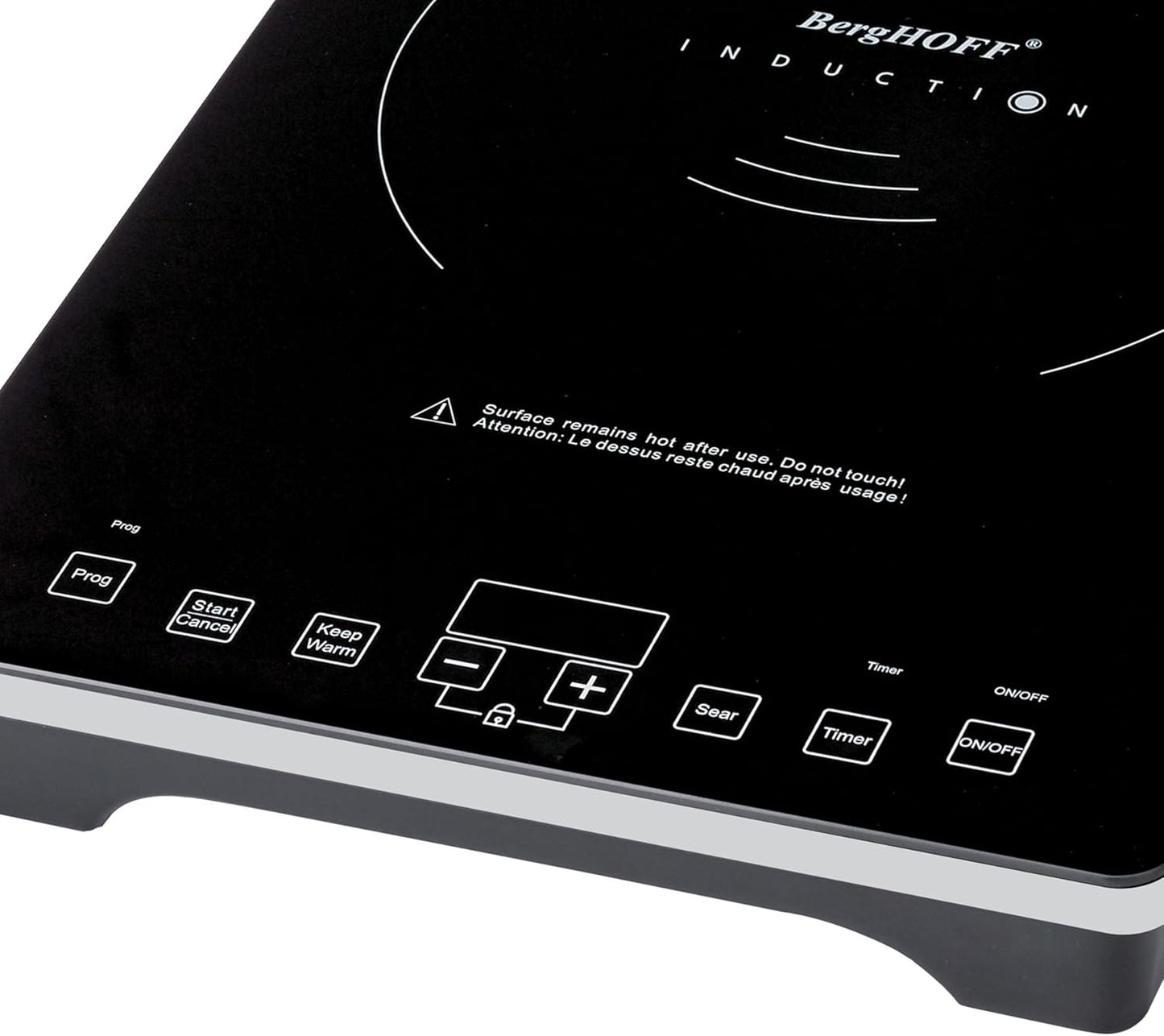 BergHOFF Tronic 1800W Touch Screen Induction Cooktop with Auto-Pan Detection and Shatter-Resistant Black Glass - 14