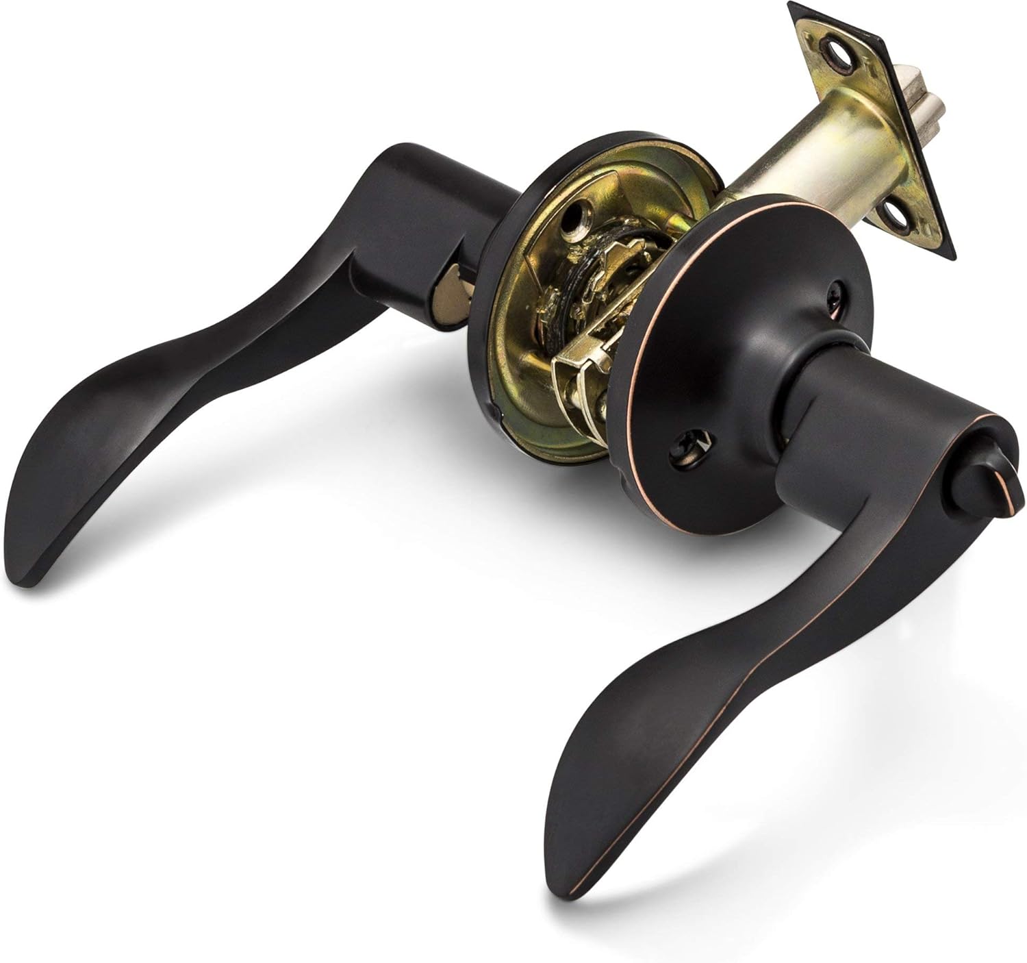 Berlin Modisch Privacy Lever Door Handle with Thumb Turn Lock - Oil Rubbed Bronze Finish - Bedroom/Bathroom - Reversible - Classic Series - WildKart