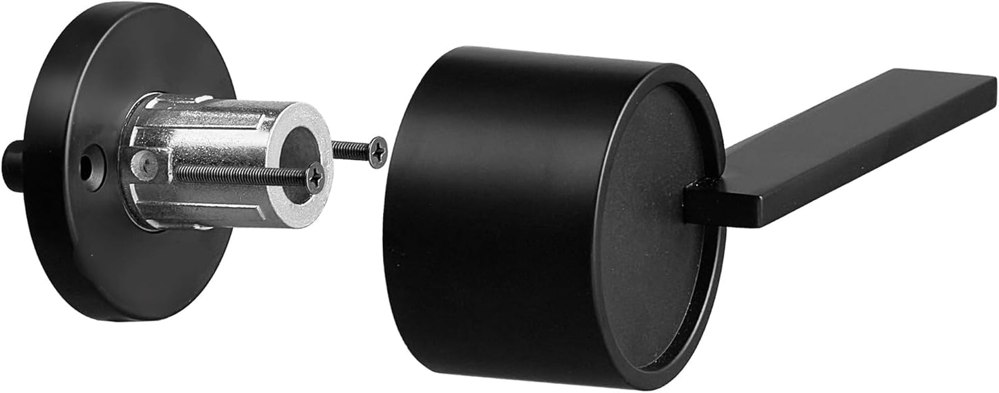 Berlin Modisch Zero Gravity Urban Series Privacy Lever Door Handle Set - Easy Open Locking Lever for Bedroom/Bathroom - Reversible Heavy Duty Iron Black Finish