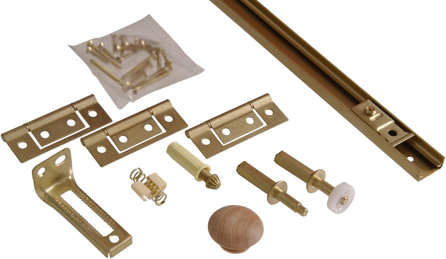 Bi-Fold Door Hardware Kit for 36' Opening, Brass Finish (852951) - WildKart