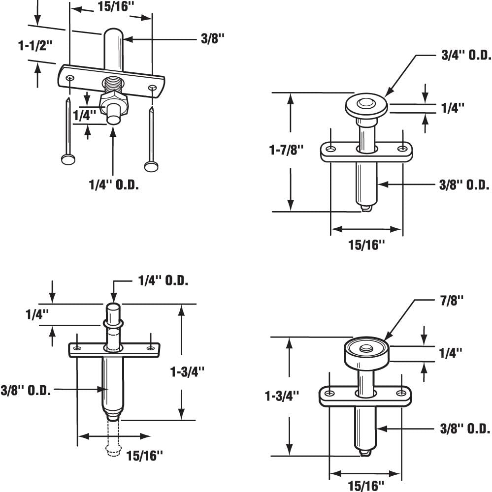 Bi-Fold Door Hardware Repair Kit with Roller Guides & Pivot Set for 1-3/8" Doors - WildKart