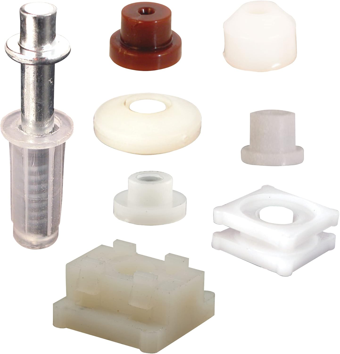 Bi-fold Door Top Pivot Repair Kit with Plastic Base, Fits 3/8 In. Diameter, 7 Pairs Cap Assortment, Spring-Loaded - Prime-Line N 7539 (1 Kit) - WildKart