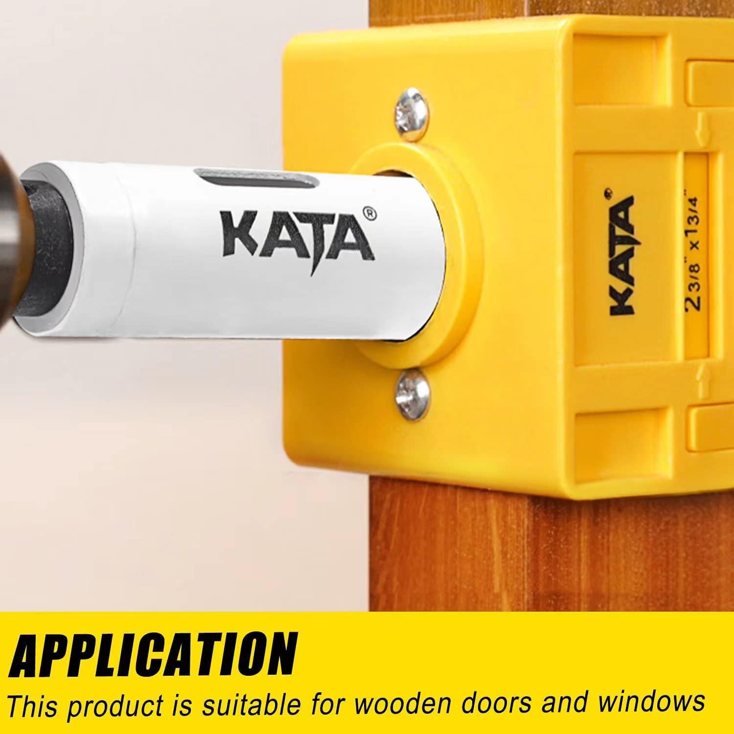 Bi-Metal Door Lock Installation Kit for Metal and Wood Doors - Includes Guide Template, Deadbolt Installation Kit, and Hole Saw Kit