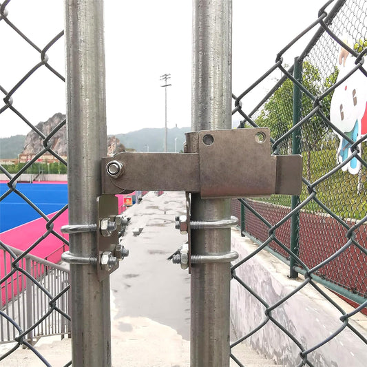 BiJun Double Gate Latch for 1-3/8" Chain Link Gates - Strong Arm Latches 2 Gates Together Without Drop Rod