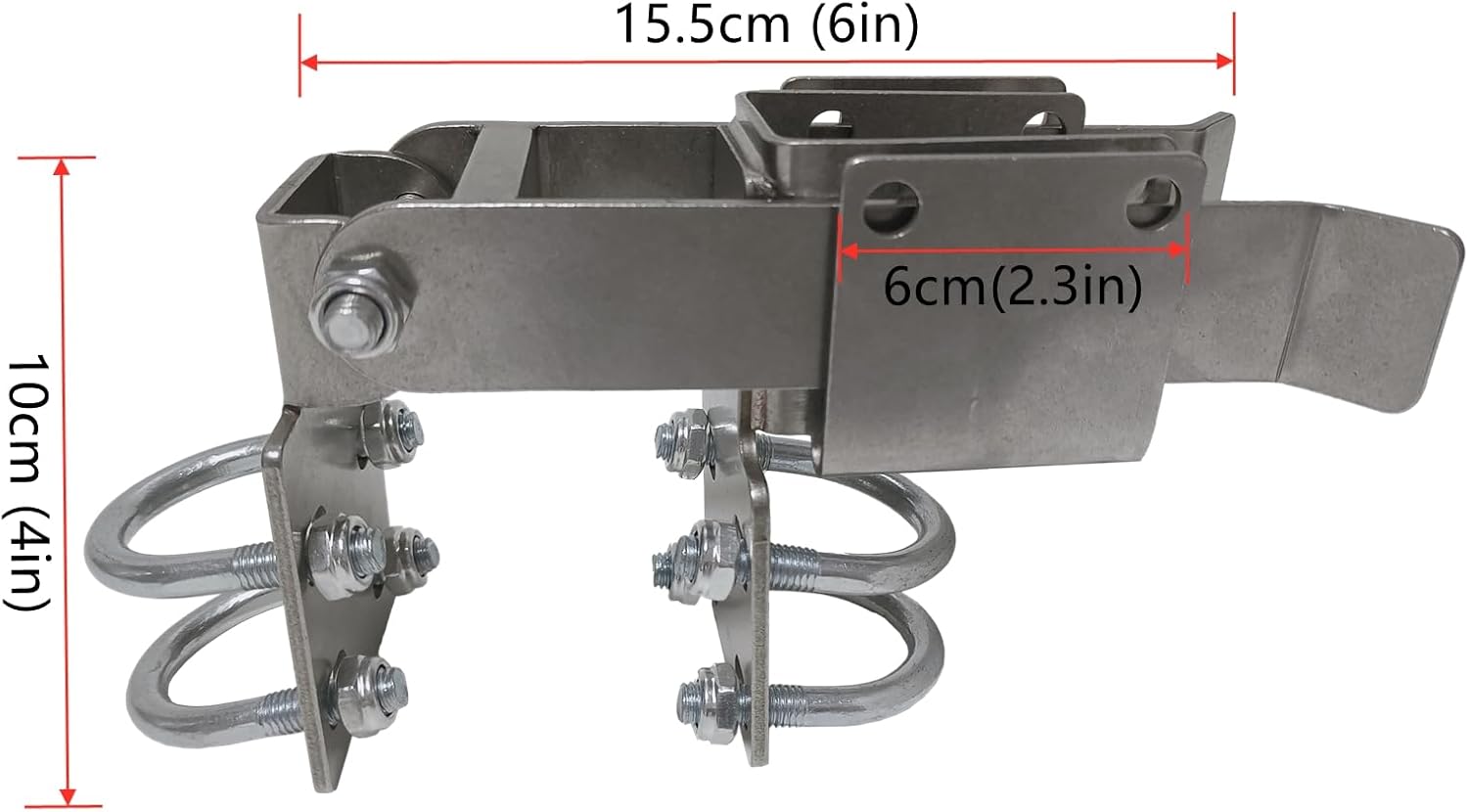 BiJun Double Gate Latch for 1-3/8" Chain Link Gates - Strong Arm Latches 2 Gates Together Without Drop Rod