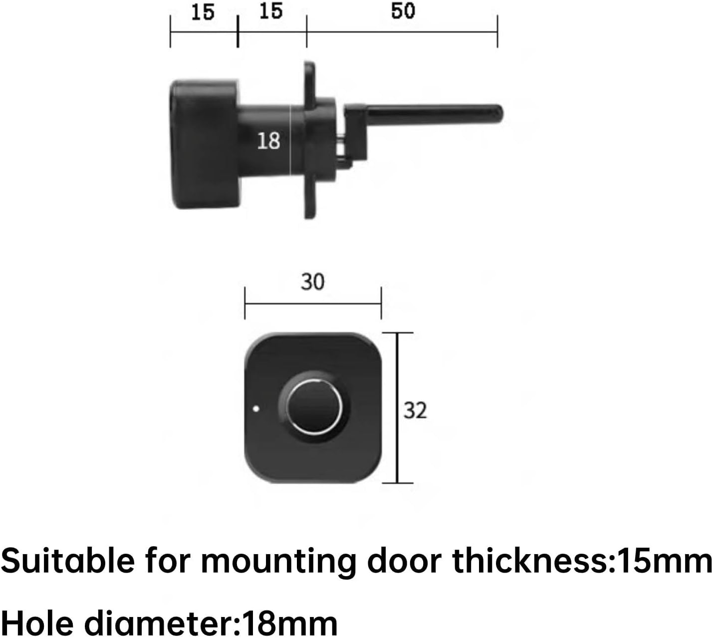Biometric Fingerprint File Cabinet Lock - Keyless Security with USB - Black Color