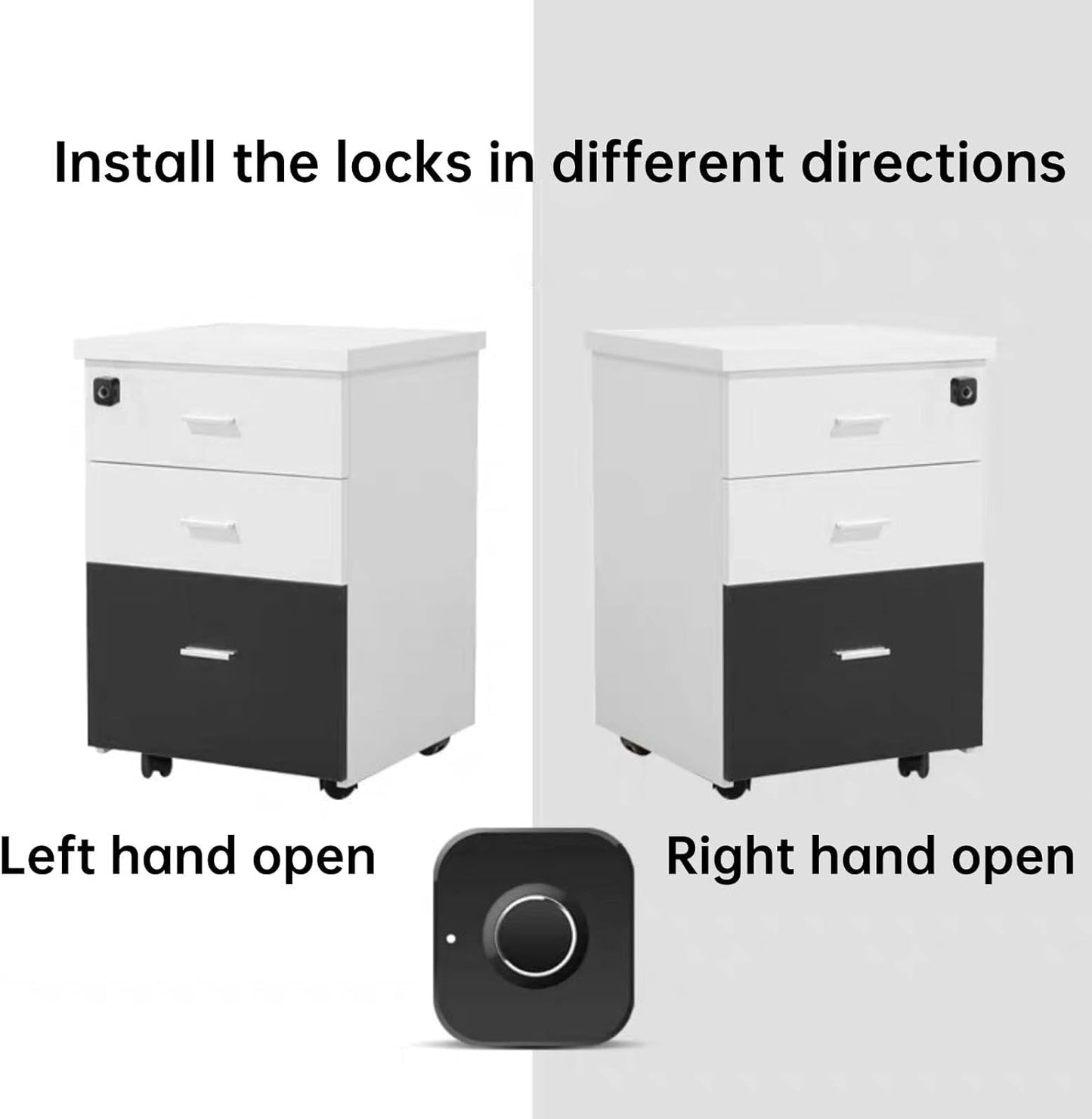 Biometric Fingerprint File Cabinet Lock - Keyless Security with USB - Black Color