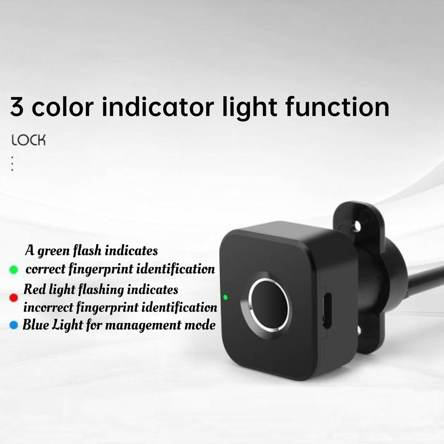 Biometric Fingerprint File Cabinet Lock - Keyless Security with USB - Black Color