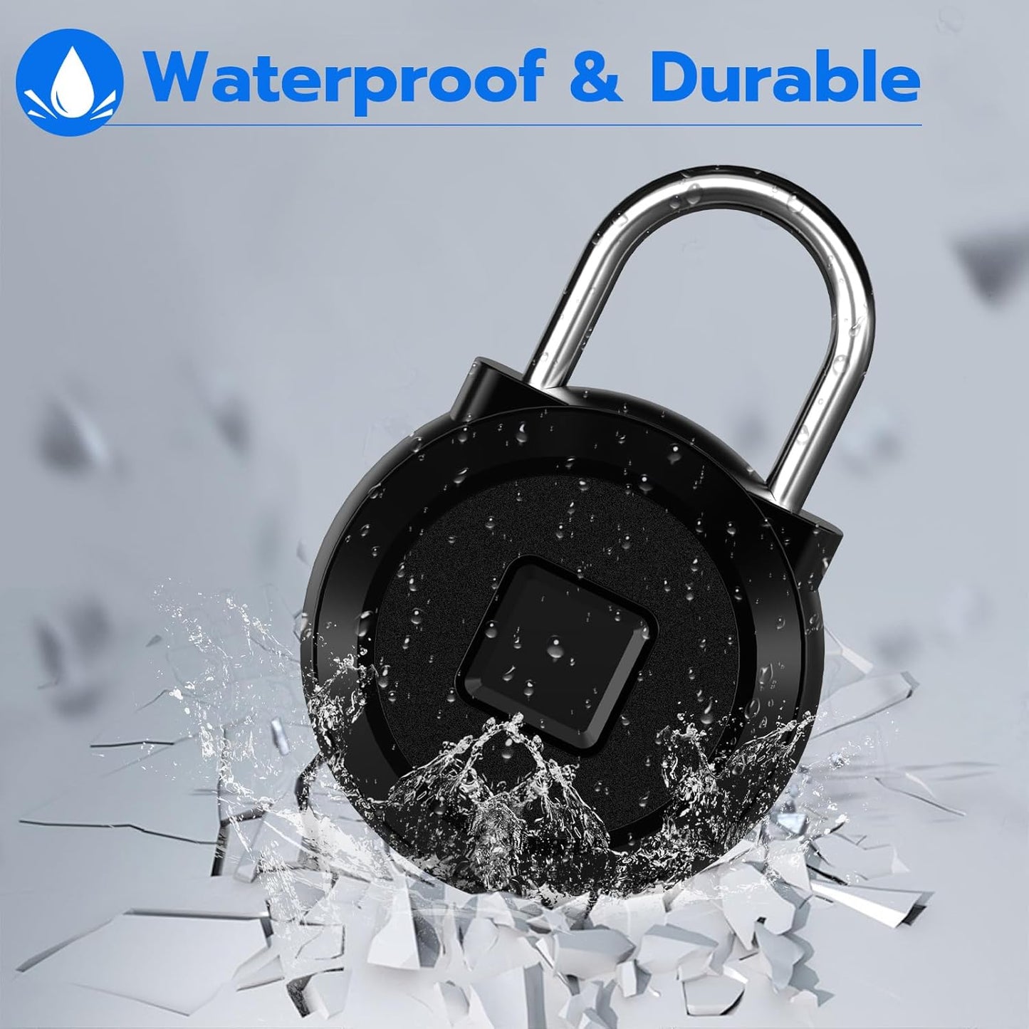 Biometric Fingerprint Padlock with Bluetooth App for Gym Locker, School Cabinet, Suitcase - Waterproof Smart Lock - WildKart