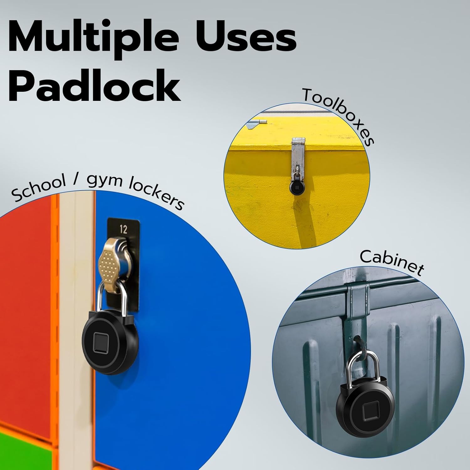 Biometric Fingerprint Padlock with Bluetooth App for Gym Locker, School Cabinet, Suitcase - Waterproof Smart Lock - WildKart