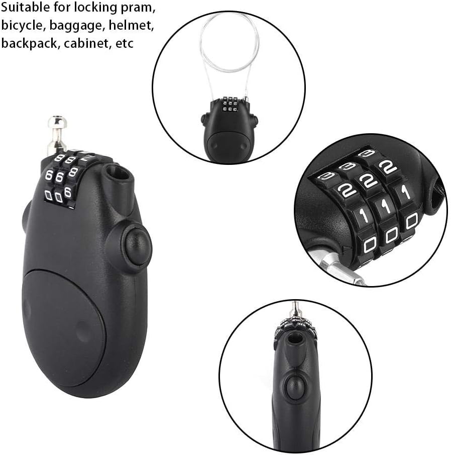 Black 3-Digit Code Combination Lock for Stroller - Secure Your Stroller with Password Protection