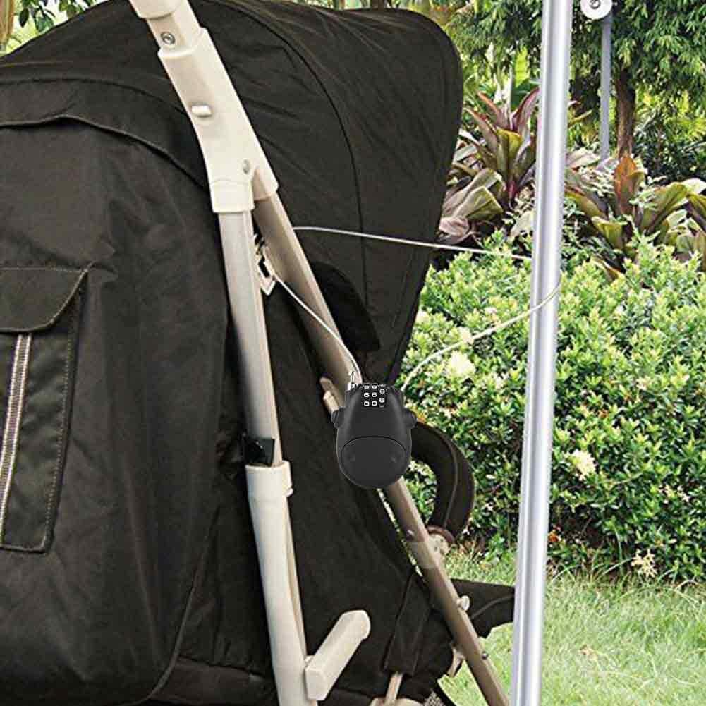 Black 3-Digit Code Combination Lock for Stroller - Secure Your Stroller with Password Protection