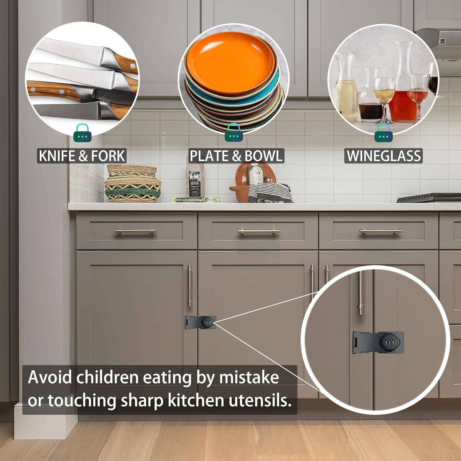 Black 3-Digit Combination Lock for Household Cabinets - Keyless Rotary Privacy Latch for Barn Doors, Mailboxes, and Office File Cabinets