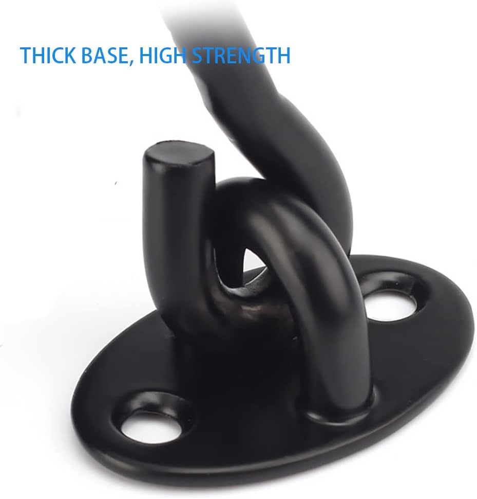 Black 3-Inch Privacy Hook and Eye Latch Lock for Barn Doors - Set of 2