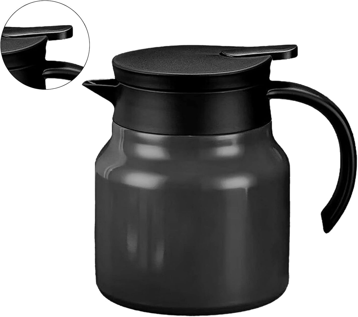 Black Agatige 1000ml Insulated Teapot with Detachable Water Carafe for Home - Tea Water Separation, Thermal Carafe