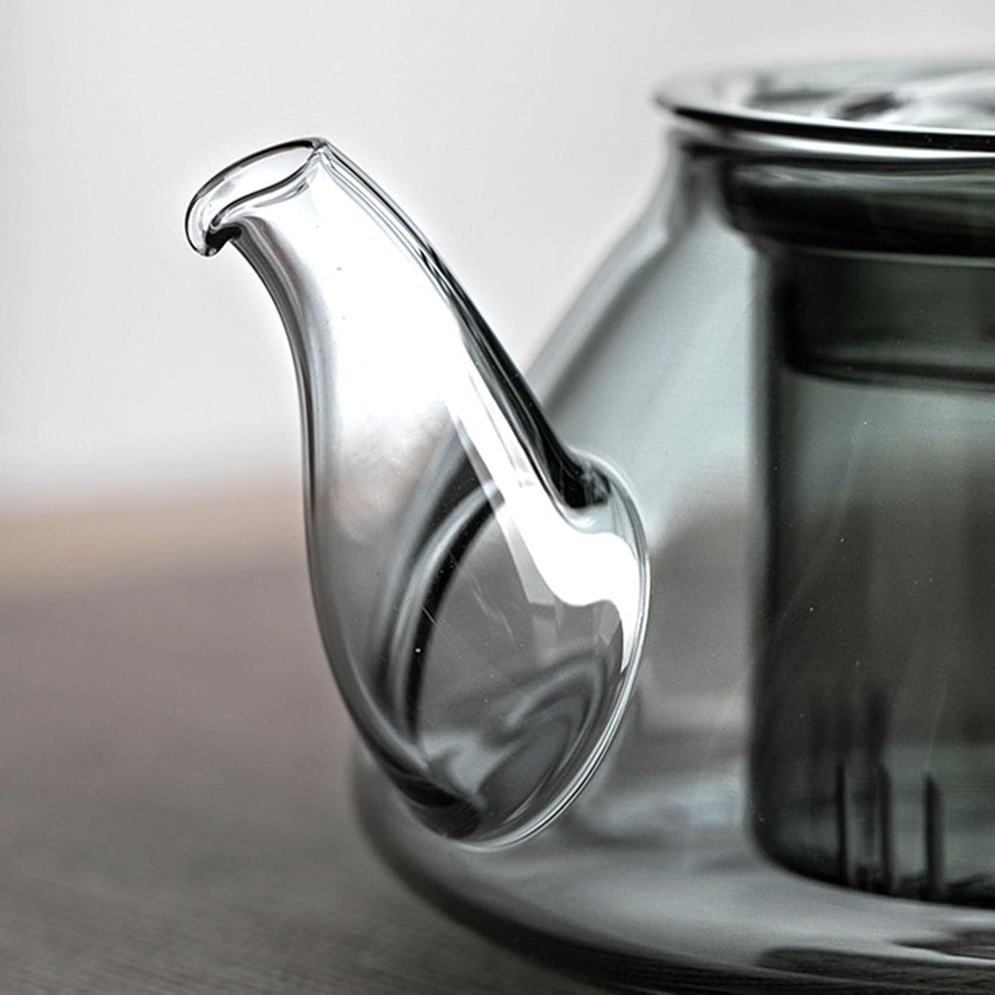 Black Borosilicate Glass Tea Kettle with Infuser Set - 9cm, Perfect for Hotels & Tea Brewers