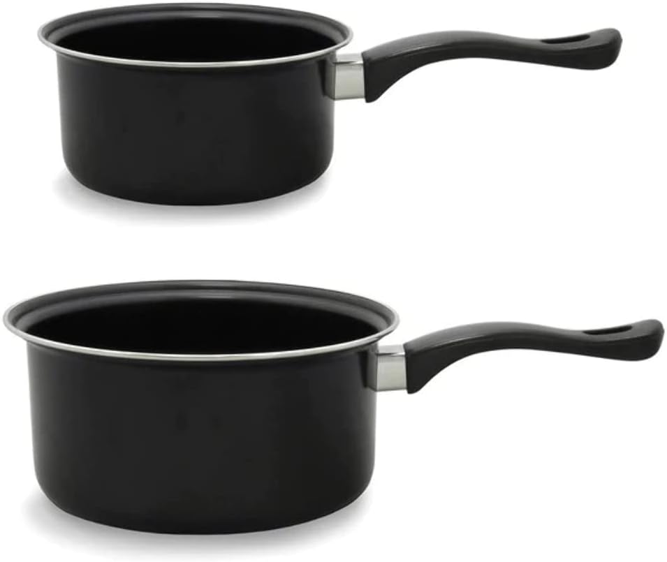 Black Brentwood Saucepan Set - One Size, Non-Stick Coating, Heat-Resistant Handles, Easy to Clean, Kitchen Cookware