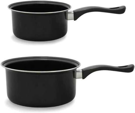 Black Brentwood Saucepan Set - One Size, Non-Stick Coating, Heat-Resistant Handles, Easy to Clean, Kitchen Cookware