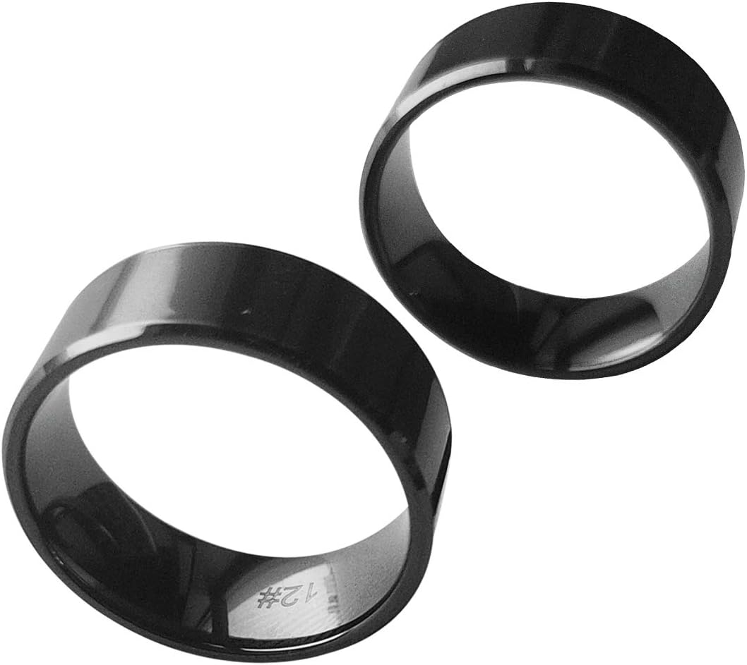 Black Ceramics Smart Finger Ring with RFID Rewritable Dual Frequency IDT5577&IC CUID - Unisex Wearable (18mm)