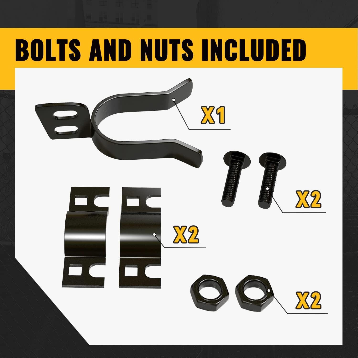 Black Chain Link Gate Latch 1-3/8" x 2-3/8" with Padlock Hole - 1 Piece