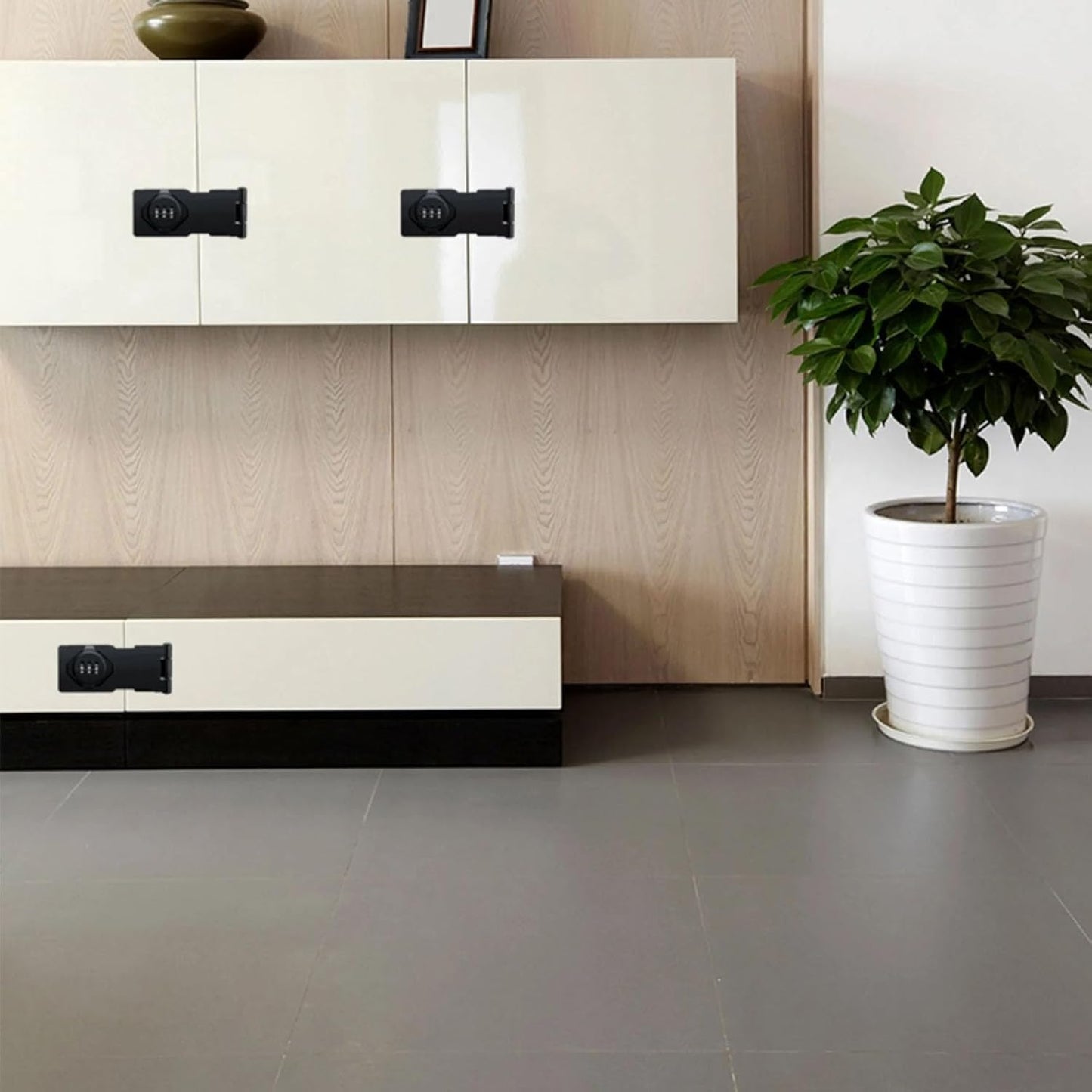 Black Combination Door Lock for Small Doors & Cabinets - Keyless Cabinet Password Hasp Lock with Screws (3.5 inch)