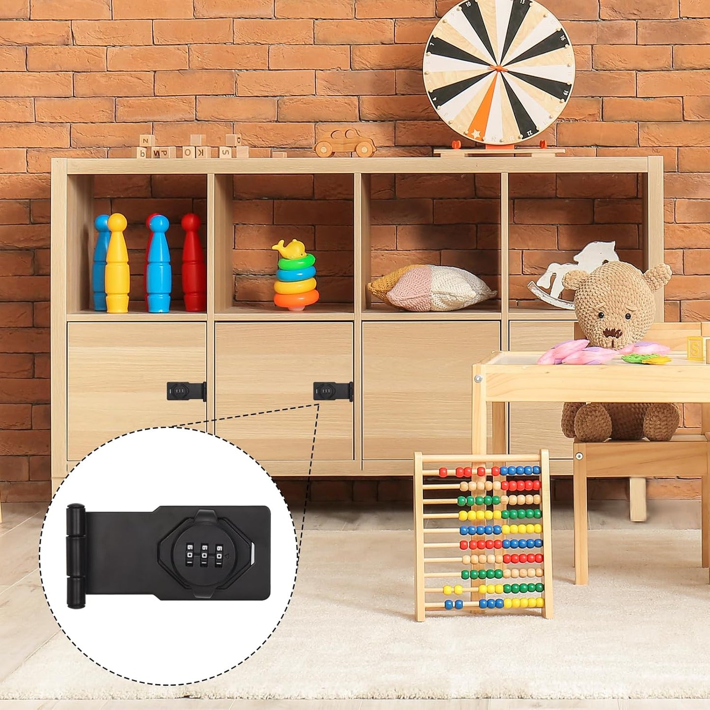 Black Combination Lock for Small Doors, Cabinets, Barn Door - 90 Degree Latch Hasp Lock by uxcell