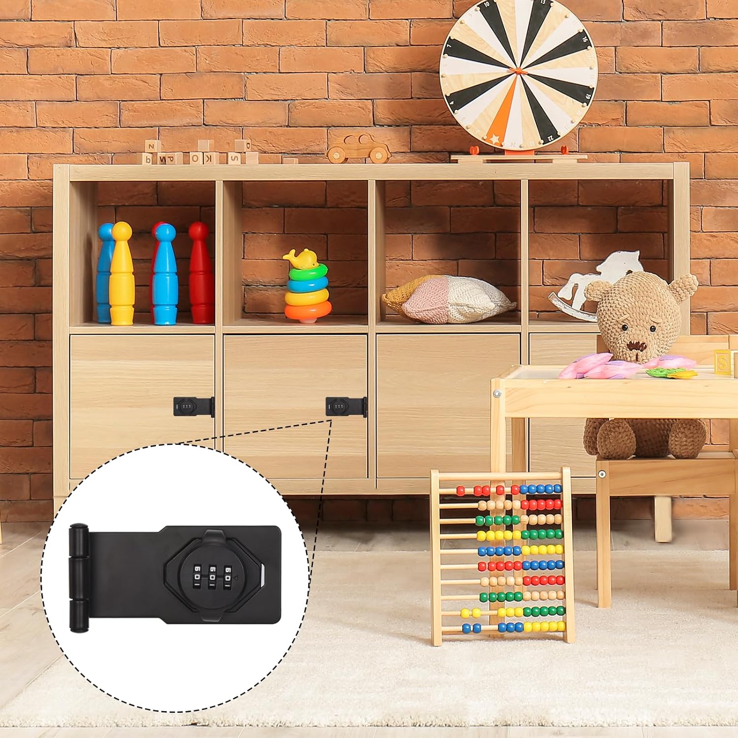 Black Combination Lock for Small Doors, Cabinets, Barn Door - 90 Degree Latch Hasp Lock by uxcell