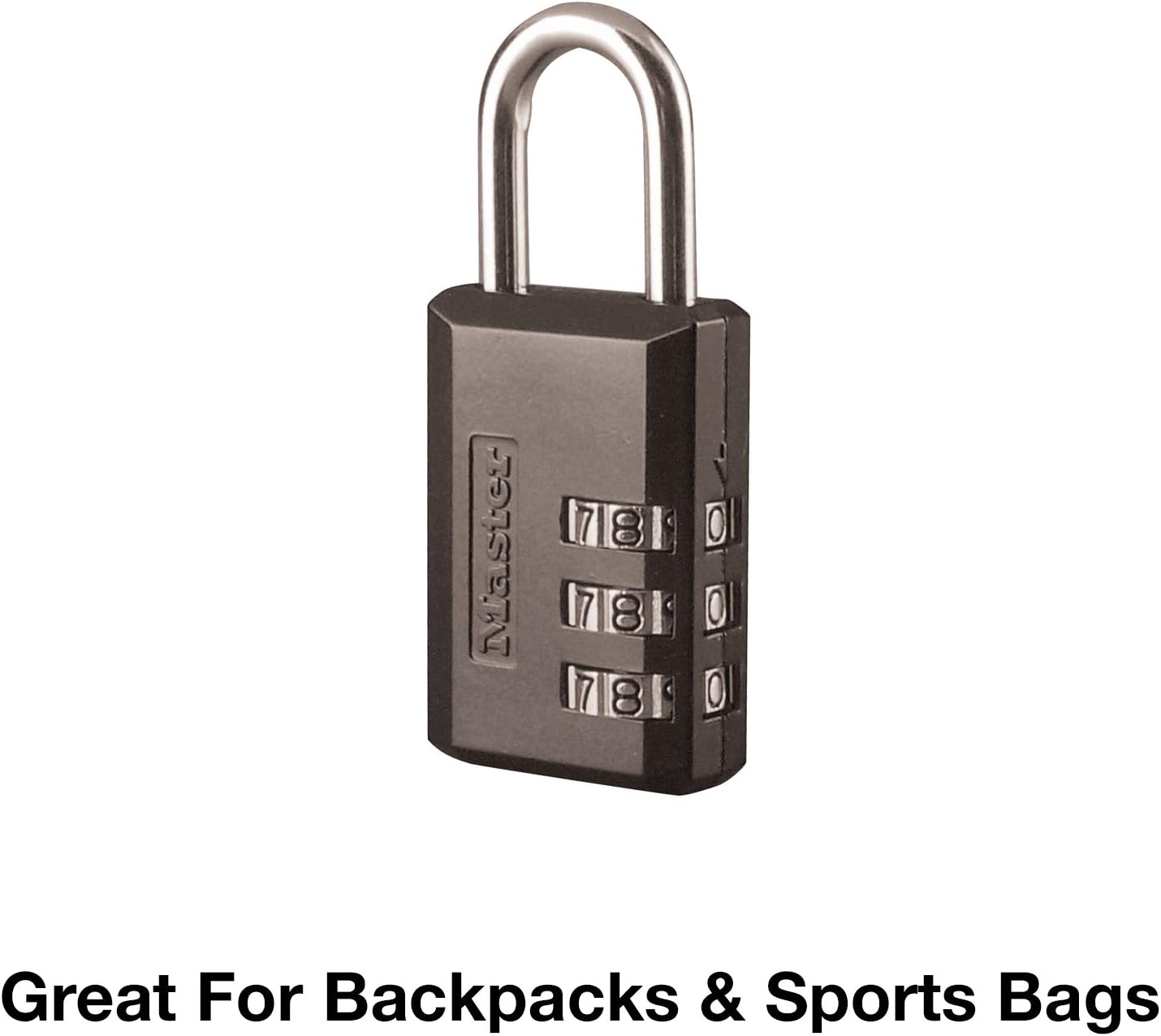 Black Combination Padlock with Customizable 3-Digit Code for Indoor Gym Lockers, Luggage, Backpacks, Cabinets - Master Lock 647D - WildKart