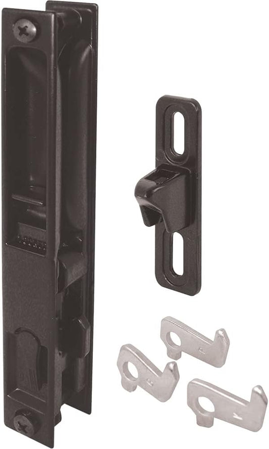 Black Diecast Sliding Door Flush Handle Set by Prime-Line - 1 Set