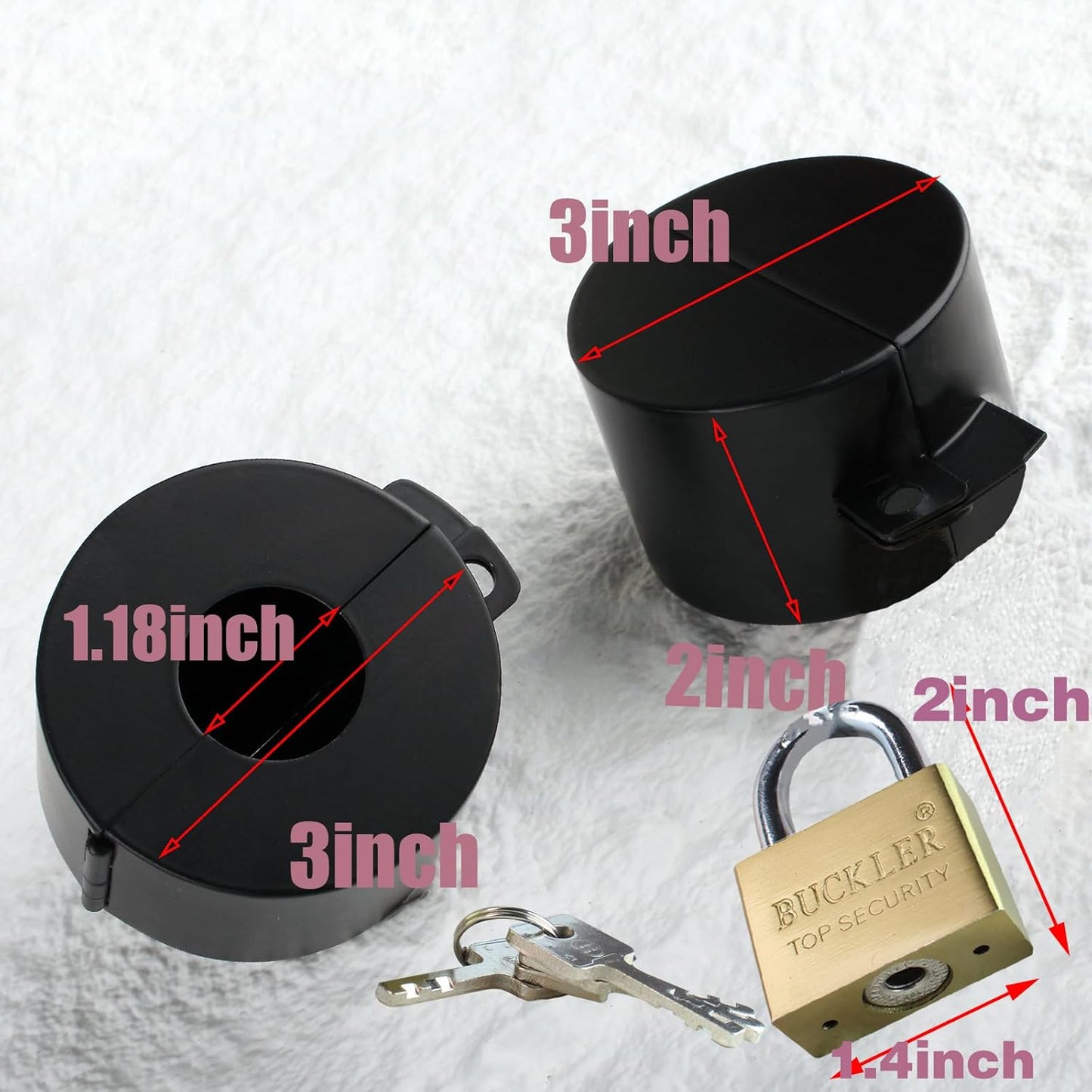 Black Door Handle Lock Cover with Padlock - Temporary Lockout Device for Knobs & Faucets to Prevent Entry
