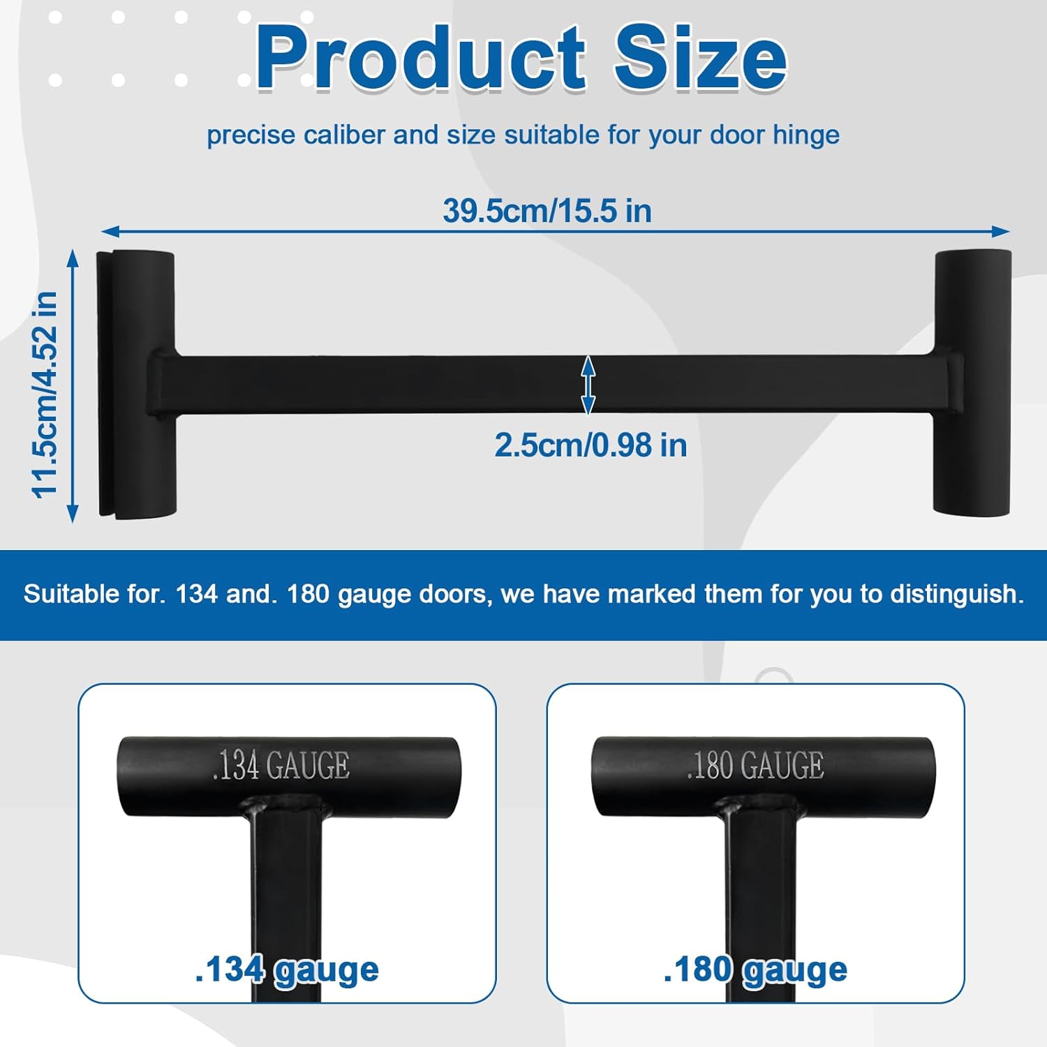 Black Door Hinge Bender Tool for Standard and Commercial Hinge Repair - Heavy Duty .134 and .180 Gauge Hinge Gap Adjusting Wrench
