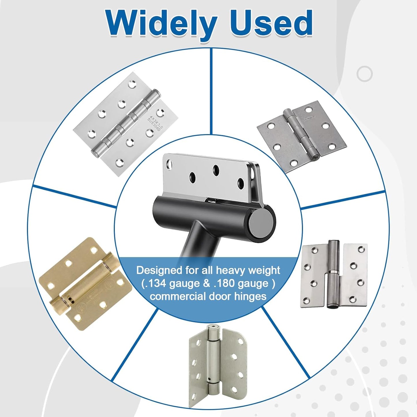 Black Door Hinge Bender Tool for Standard and Commercial Hinge Repair - Heavy Duty .134 and .180 Gauge Hinge Gap Adjusting Wrench