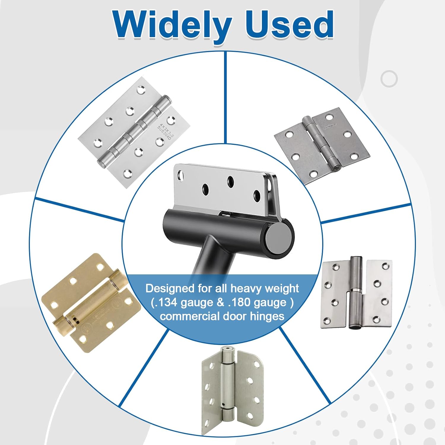 Black Door Hinge Bender Tool for Standard and Commercial Hinge Repair - Heavy Duty .134 and .180 Gauge Hinge Gap Adjusting Wrench