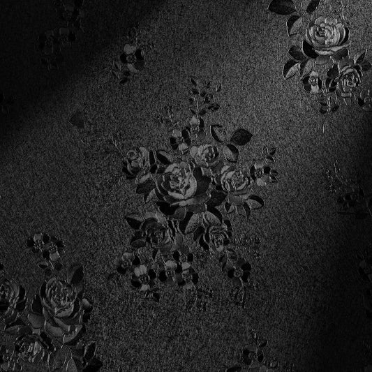 Black Floral Embossed Peel and Stick Wallpaper - Removable 17.7"x196.8" Self Adhesive Contact Paper for Countertops and Cabinets