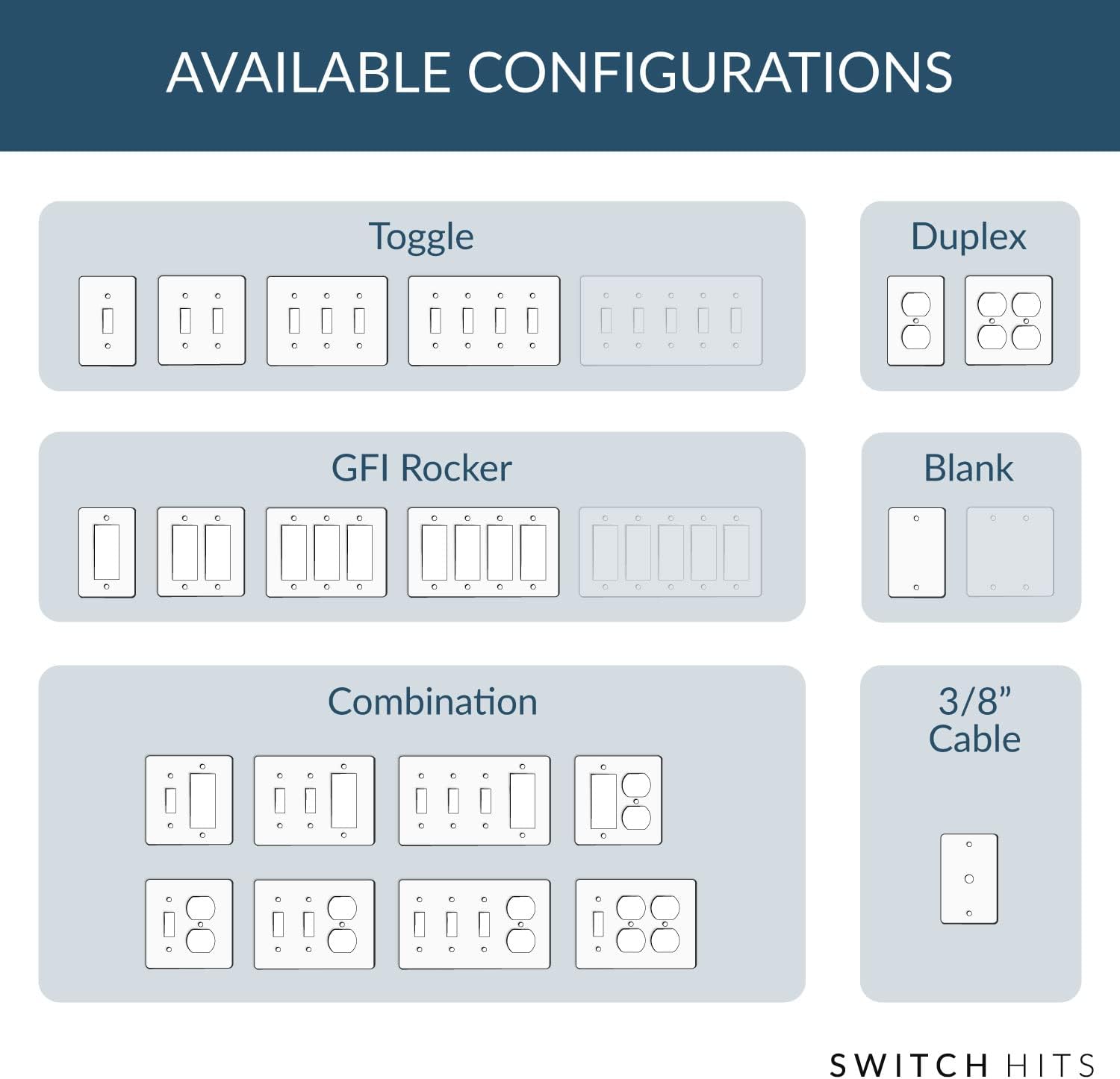 Black Glass Mirror Double Outlet Cover Plate with 2 GFI Rocker Switches - 5.25" x 5.25" - Professional Quality Glass Mirror Wall Plate Covers for All Configurations