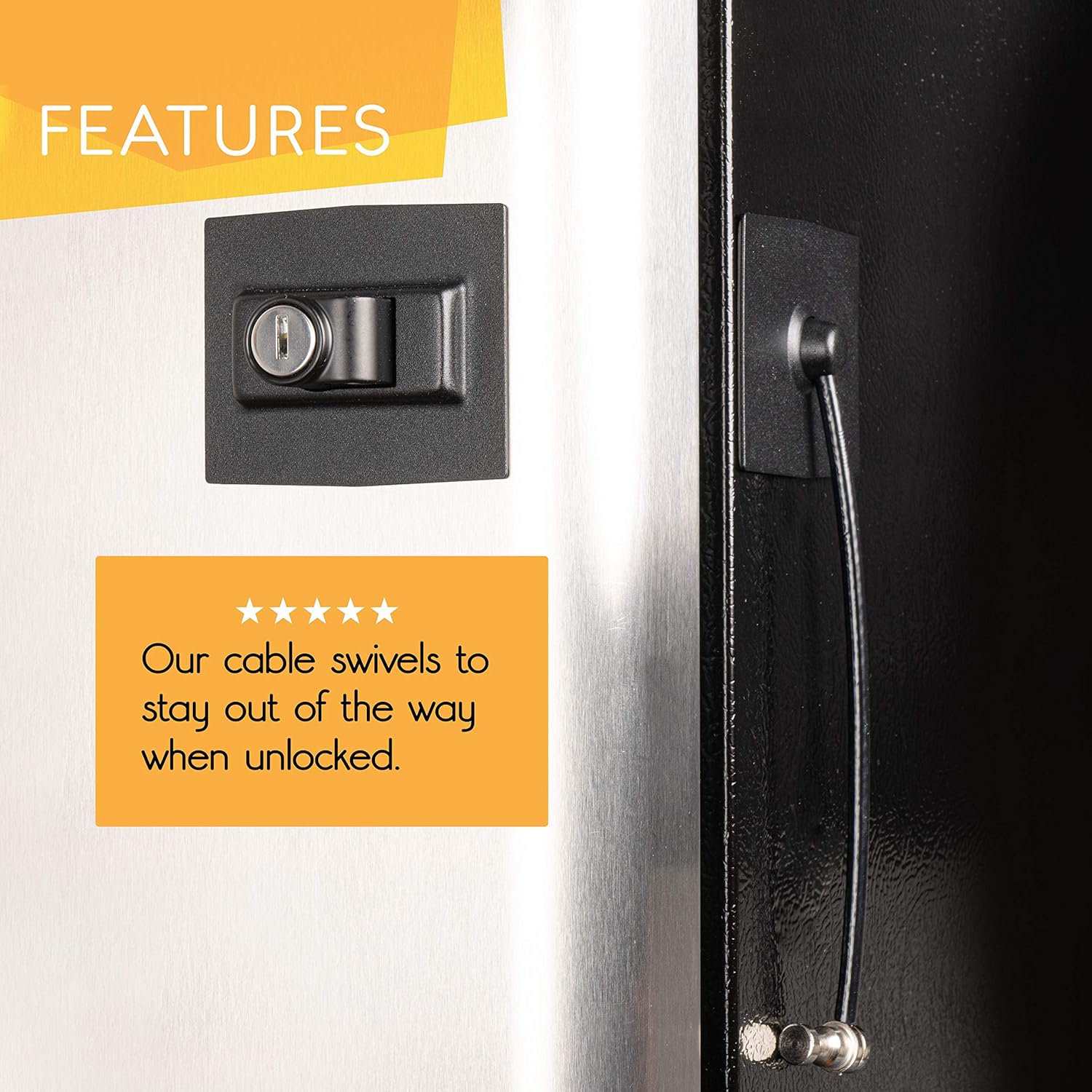 Black Guardianite Premium Refrigerator Lock with Keyed Built-in Lock - Secure Your Fridge with Ease!
